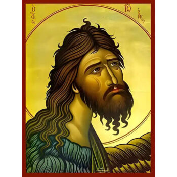 Εικόνα Ορθοδοξίας με περίγραμμα χρυσό σε ξύλο Φλαμουρίας  με  βάση Εικόνα ΑΓΙΟΣ ΙΩΑΝΝΗΣ Ο ΠΡΟΔΡΟΜΟΣ, ΠΡΟΤΟΜΗ Χειροποίητη Ελληνορθόδοξη εικόνα του Ιησού Χριστού, Κρεμαστή πλάκα βυζαντινής τέχνης, χριστιανική τέχνη Διάσταση 15x11 cm (5,9x4,3 ίντσες)  INTRAEK-337757864786 - Image 1