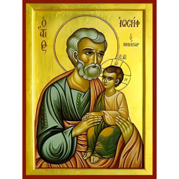 Εικόνα Ορθοδοξίας με περίγραμμα χρυσό σε ξύλο Φλαμουρίας με βάση Εικόνα ΑΓΙΟΣ ΙΩΣΗΦ, Ο ΜΝΗΣΤΩΡ Χειροποίητη Ελληνορθόδοξη εικόνα του Ιησού Χριστού, Κρεμαστή πλάκα βυζαντινής τέχνης, χριστιανική τέχνη Διάσταση 15x11 cm (5,9x4,3 ίντσες) INTRAEK-337757864768 - Image 1