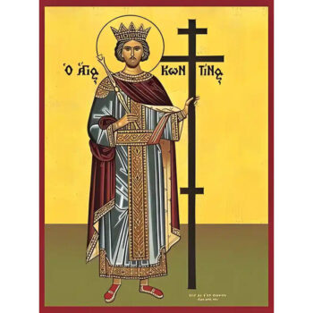 Εικόνα Ορθοδοξίας με περίγραμμα χρυσό σε ξύλο Φλαμουρίας με βάση Εικόνα ΑΓΙΟΣ ΚΩΝΣΤΑΝΤΙΝΟΣ Ο ΜΕΓΑΣ Χειροποίητη Ελληνορθόδοξη εικόνα του Ιησού Χριστού, Κρεμαστή πλάκα βυζαντινής τέχνης, χριστιανική τέχνη Διάσταση 15x11 cm (5,9x4,3 ίντσες) INTRAEK-337757864753 - Image 1