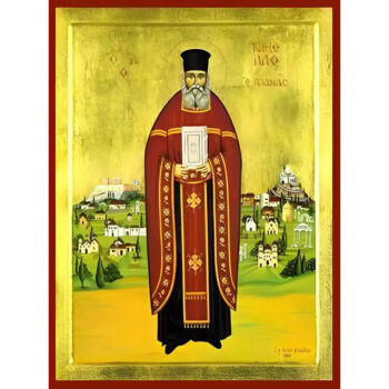 Εικόνα Ορθοδοξίας με περίγραμμα χρυσό σε ξύλο Φλαμουρίας  με  βάση Εικόνα ΑΓΙΟΣ ΝΙΚΟΛΑΟΣ ΠΛΑΝΑΣ, ΟΛΟΣΩΜΟΣ Χειροποίητη Ελληνορθόδοξη εικόνα του Ιησού Χριστού, Κρεμαστή πλάκα βυζαντινής τέχνης, χριστιανική τέχνη Διάσταση 15x11 cm (5,9x4,3 ίντσες)  INTRAEK-337757864683 - Image 1