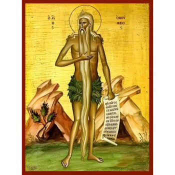 Εικόνα Ορθοδοξίας με περίγραμμα χρυσό σε ξύλο Φλαμουρίας με βάση Εικόνα ΑΓΙΟΣ ΟΝΟΥΦΡΙΟΣ Ο ΑΙΓΥΠΤΙΟΣ, ΟΛΟΣΩΜΟΣ Χειροποίητη Ελληνορθόδοξη εικόνα του Ιησού Χριστού, Κρεμαστή πλάκα βυζαντινής τέχνης, χριστιανική τέχνη Διάσταση 15x11 cm (5,9x4,3 ίντσες) INTRAEK-337757864656 - Image 1