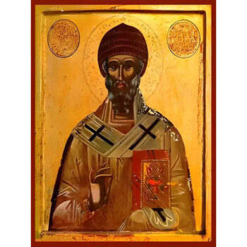 Εικόνα Ορθοδοξίας με περίγραμμα χρυσό σε ξύλο Φλαμουρίας με βάση Εικόνα ΑΓΙΟΣ ΣΠΥΡΙΔΩΝ, ΕΠΙΣΚΟΠΟΣ ΤΡΙΜΥΘΟΥΝΤΟΣ ΚΥΠΡΟΥ Χειροποίητη Ελληνορθόδοξη εικόνα του Ιησού Χριστού, Κρεμαστή πλάκα βυζαντινής τέχνης, χριστιανική τέχνη Διάσταση 15x11 cm (5,9x4,3 ίντσες) INTRAEK-337757864591 - Image 1