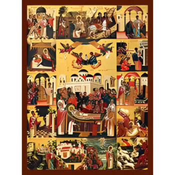 Εικόνα Ορθοδοξίας με περίγραμμα χρυσό σε ξύλο Φλαμουρίας  με  βάση Εικόνα ΑΓΙΟΣ ΣΠΥΡΙΔΩΝ, ΕΠΙΣΚΟΠΟΣ ΤΡΙΜΥΘΟΥΝΤΟΣ ΚΥΠΡΟΥ, ΚΟΙΜΗΣΙΣ Χειροποίητη Ελληνορθόδοξη εικόνα του Ιησού Χριστού, Κρεμαστή πλάκα βυζαντινής τέχνης, χριστιανική τέχνη Διάσταση 15x11 cm (5,9x4,3 ίντσες)  INTRAEK-337757864585 - Image 1