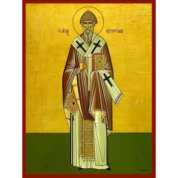 Εικόνα Ορθοδοξίας με περίγραμμα χρυσό σε ξύλο Φλαμουρίας με βάση Εικόνα ΑΓΙΟΣ ΣΠΥΡΙΔΩΝ, ΕΠΙΣΚΟΠΟΣ ΤΡΙΜΥΘΟΥΝΤΟΣ ΚΥΠΡΟΥ, ΟΛΟΣΩΜΟΣ Χειροποίητη Ελληνορθόδοξη εικόνα του Ιησού Χριστού, Κρεμαστή πλάκα βυζαντινής τέχνης, χριστιανική τέχνη Διάσταση 15x11 cm (5,9x4,3 ίντσες) INTRAEK-337757864583 - Image 1