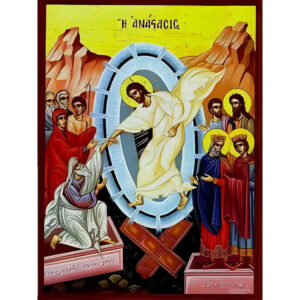 Εικόνα Ορθοδοξίας με περίγραμμα χρυσό σε ξύλο Φλαμουρίας  με  βάση Εικόνα ΑΝΑΣΤΑΣΙΣ ΧΡΙΣΤΟΥ (ΑΔΟΥ ΚΑΘΟΔΟΣ) Χειροποίητη Ελληνορθόδοξη εικόνα του Ιησού Χριστού, Κρεμαστή πλάκα βυζαντινής τέχνης, χριστιανική τέχνη Διάσταση 15x11 cm (5,9x4,3 ίντσες)  INTRAEK-337757864512