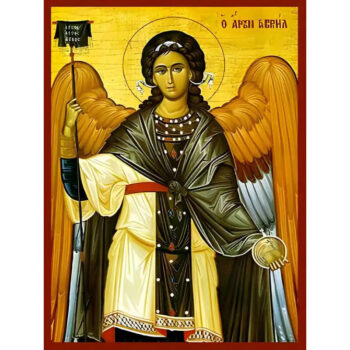 Εικόνα Ορθοδοξίας με περίγραμμα χρυσό σε ξύλο Φλαμουρίας  με  βάση Εικόνα ΑΡΧΑΓΓΕΛΟΣ ΓΑΒΡΙΗΛ Χειροποίητη Ελληνορθόδοξη εικόνα του Ιησού Χριστού, Κρεμαστή πλάκα βυζαντινής τέχνης, χριστιανική τέχνη Διάσταση 15x11 cm (5,9x4,3 ίντσες)  INTRAEK-337757864503 - Image 1