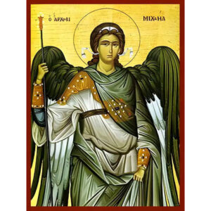 Εικόνα Ορθοδοξίας με περίγραμμα χρυσό σε ξύλο Φλαμουρίας  με  βάση Εικόνα ΑΡΧΑΓΓΕΛΟΣ ΜΙΧΑΗΛ Χειροποίητη Ελληνορθόδοξη εικόνα του Ιησού Χριστού, Κρεμαστή πλάκα βυζαντινής τέχνης, χριστιανική τέχνη Διάσταση 15x11 cm (5,9x4,3 ίντσες)  INTRAEK-337757864494