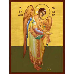 Εικόνα Ορθοδοξίας με περίγραμμα χρυσό σε ξύλο Φλαμουρίας  με  βάση Εικόνα ΑΡΧΑΓΓΕΛΟΣ ΜΙΧΑΗΛ, ΔΕΟΜΕΝΟΣ, ΟΛΟΣΩΜΟΣ Χειροποίητη Ελληνορθόδοξη εικόνα του Ιησού Χριστού, Κρεμαστή πλάκα βυζαντινής τέχνης, χριστιανική τέχνη Διάσταση 15x11 cm (5,9x4,3 ίντσες)  INTRAEK-337757864484