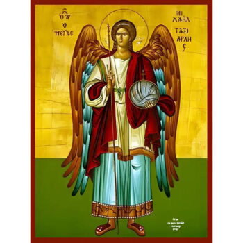 Εικόνα Ορθοδοξίας με περίγραμμα χρυσό σε ξύλο Φλαμουρίας  με  βάση Εικόνα ΑΡΧΑΓΓΕΛΟΣ ΜΙΧΑΗΛ, Ο ΜΕΓΑΣ ΤΑΞΙΑΡΧΗΣ, ΟΛΟΣΩΜΟΣ Χειροποίητη Ελληνορθόδοξη εικόνα του Ιησού Χριστού, Κρεμαστή πλάκα βυζαντινής τέχνης, χριστιανική τέχνη Διάσταση 15x11 cm (5,9x4,3 ίντσες)  INTRAEK-337757864483 - Image 1