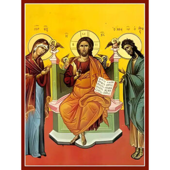 Εικόνα Ορθοδοξίας με περίγραμμα χρυσό σε ξύλο Φλαμουρίας  με  βάση Εικόνα ΔΕΗΣΙΣ (ΤΡΙΜΟΡΦΟΝ) Χειροποίητη Ελληνορθόδοξη εικόνα του Ιησού Χριστού, Κρεμαστή πλάκα βυζαντινής τέχνης, χριστιανική τέχνη Διάσταση 15x11 cm (5,9x4,3 ίντσες)  INTRAEK-337757864448 - Image 1