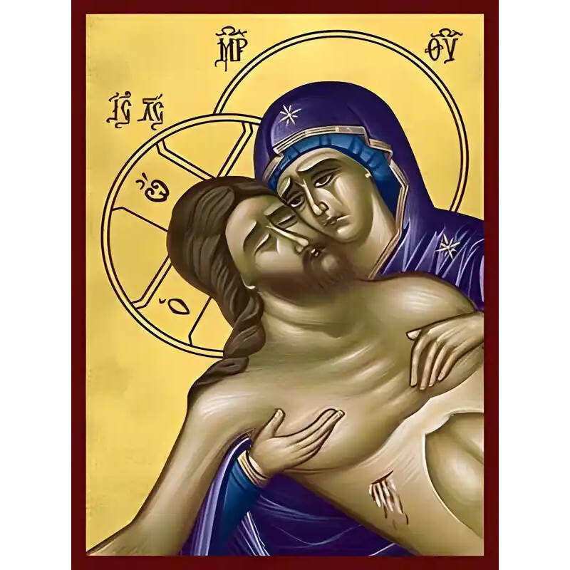 Εικόνα Ορθοδοξίας με περίγραμμα χρυσό σε ξύλο Φλαμουρίας  με  βάση Εικόνα ΕΓΚΩΜΙΑ ΤΗΣ ΜΕΓΑΛΗΣ ΠΑΡΑΣΚΕΥΗΣ Χειροποίητη Ελληνορθόδοξη εικόνα του Ιησού Χριστού, Κρεμαστή πλάκα βυζαντινής τέχνης, χριστιανική τέχνη Διάσταση 15x11 cm (5,9x4,3 ίντσες)  INTRAEK-337757864441