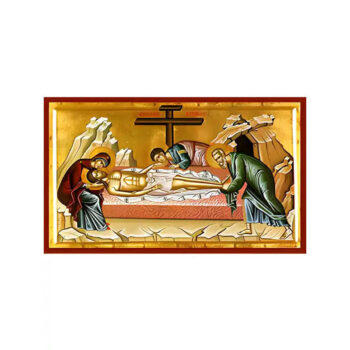 Εικόνα Ορθοδοξίας με περίγραμμα χρυσό σε ξύλο Φλαμουρίας  με  βάση Εικόνα ΕΠΙΤΑΦΙΟΣ ΘΡΗΝΟΣ Χειροποίητη Ελληνορθόδοξη εικόνα του Ιησού Χριστού, Κρεμαστή πλάκα βυζαντινής τέχνης, χριστιανική τέχνη Διάσταση 15x11 cm (5,9x4,3 ίντσες)  INTRAEK-337757864431 - Image 1