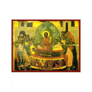 Εικόνα Ορθοδοξίας με περίγραμμα χρυσό σε ξύλο Φλαμουρίας  με  βάση Εικόνα ΚΟΙΜΗΣΙΣ ΘΕΟΤΟΚΟΥ Χειροποίητη Ελληνορθόδοξη εικόνα του Ιησού Χριστού, Κρεμαστή πλάκα βυζαντινής τέχνης, χριστιανική τέχνη Διάσταση 15x11 cm (5,9x4,3 ίντσες)  INTRAEK-337757864401 - Image 1