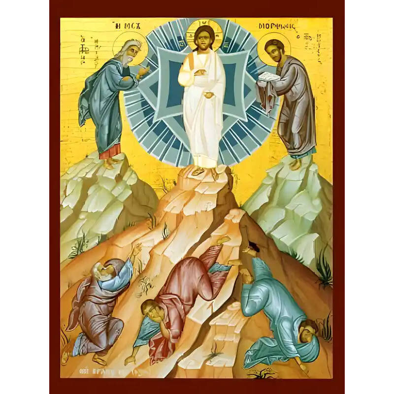 Εικόνα Ορθοδοξίας με περίγραμμα χρυσό σε ξύλο Φλαμουρίας  με  βάση Εικόνα ΜΕΤΑΜΟΡΦΩΣΙΣ ΧΡΙΣΤΟΥ Χειροποίητη Ελληνορθόδοξη εικόνα του Ιησού Χριστού, Κρεμαστή πλάκα βυζαντινής τέχνης, χριστιανική τέχνη Διάσταση 15x11 cm (5,9x4,3 ίντσες)  INTRAEK-337757864395