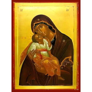 Εικόνα Ορθοδοξίας με περίγραμμα χρυσό σε ξύλο Φλαμουρίας με βάση Εικόνα ΠΑΝΑΓΙΑ ΜΕ ΧΡΙΣΤΟ, ΓΛΥΚΟΦΙΛΟΥΣΑ Χειροποίητη Ελληνορθόδοξη εικόνα του Ιησού Χριστού, Κρεμαστή πλάκα βυζαντινής τέχνης, χριστιανική τέχνη Διάσταση 15x11 cm (5,9x4,3 ίντσες) INTRAEK-337757864345