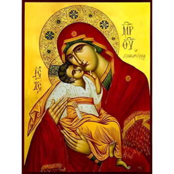 Εικόνα Ορθοδοξίας με περίγραμμα χρυσό σε ξύλο Φλαμουρίας με βάση Εικόνα ΠΑΝΑΓΙΑ ΜΕ ΧΡΙΣΤΟ, ΓΛΥΚΟΦΙΛΟΥΣΑ Χειροποίητη Ελληνορθόδοξη εικόνα του Ιησού Χριστού, Κρεμαστή πλάκα βυζαντινής τέχνης, χριστιανική τέχνη Διάσταση 15x11 cm (5,9x4,3 ίντσες) INTRAEK-337757863728 - Image 1