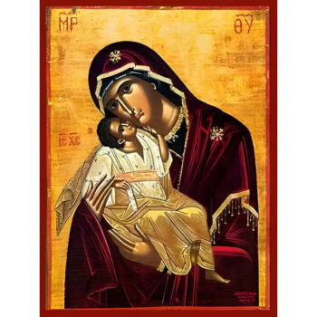 Εικόνα Ορθοδοξίας με περίγραμμα χρυσό σε ξύλο Φλαμουρίας με βάση Εικόνα ΠΑΝΑΓΙΑ ΜΕ ΧΡΙΣΤΟ, ΓΛΥΚΟΦΙΛΟΥΣΑ Χειροποίητη Ελληνορθόδοξη εικόνα του Ιησού Χριστού, Κρεμαστή πλάκα βυζαντινής τέχνης, χριστιανική τέχνη Διάσταση 15x11 cm (5,9x4,3 ίντσες) INTRAEK-337757864342 - Image 1