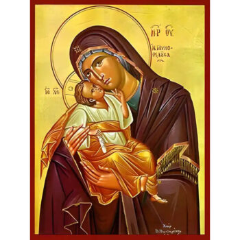 Εικόνα Ορθοδοξίας με περίγραμμα χρυσό σε ξύλο Φλαμουρίας με βάση Εικόνα ΠΑΝΑΓΙΑ ΜΕ ΧΡΙΣΤΟ, ΓΛΥΚΟΦΙΛΟΥΣΑ Χειροποίητη Ελληνορθόδοξη εικόνα του Ιησού Χριστού, Κρεμαστή πλάκα βυζαντινής τέχνης, χριστιανική τέχνη Διάσταση 15x11 cm (5,9x4,3 ίντσες) INTRAEK-337757864340 - Image 1