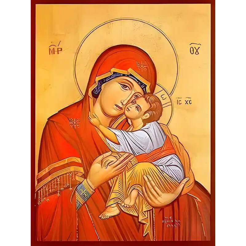 Εικόνα Ορθοδοξίας με περίγραμμα χρυσό σε ξύλο Φλαμουρίας  με  βάση Εικόνα ΠΑΝΑΓΙΑ ΜΕ ΧΡΙΣΤΟ, ΓΛΥΚΟΦΙΛΟΥΣΑ Χειροποίητη Ελληνορθόδοξη εικόνα του Ιησού Χριστού, Κρεμαστή πλάκα βυζαντινής τέχνης, χριστιανική τέχνη Διάσταση 15x11 cm (5,9x4,3 ίντσες)  INTRAEK-337757864338