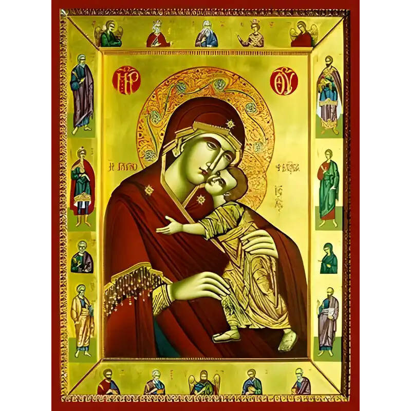 Εικόνα Ορθοδοξίας με περίγραμμα χρυσό σε ξύλο Φλαμουρίας  με  βάση Εικόνα ΠΑΝΑΓΙΑ ΜΕ ΧΡΙΣΤΟ, ΓΛΥΚΟΦΙΛΟΥΣΑ Χειροποίητη Ελληνορθόδοξη εικόνα του Ιησού Χριστού, Κρεμαστή πλάκα βυζαντινής τέχνης, χριστιανική τέχνη Διάσταση 15x11 cm (5,9x4,3 ίντσες)  INTRAEK-337757864337