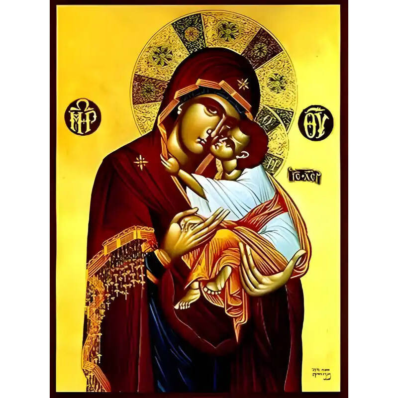 Εικόνα Ορθοδοξίας με περίγραμμα χρυσό σε ξύλο Φλαμουρίας  με  βάση Εικόνα ΠΑΝΑΓΙΑ ΜΕ ΧΡΙΣΤΟ, ΓΛΥΚΟΦΙΛΟΥΣΑ Χειροποίητη Ελληνορθόδοξη εικόνα του Ιησού Χριστού, Κρεμαστή πλάκα βυζαντινής τέχνης, χριστιανική τέχνη Διάσταση 15x11 cm (5,9x4,3 ίντσες)  INTRAEK-337757864332