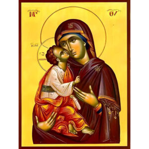 Εικόνα Ορθοδοξίας με περίγραμμα χρυσό σε ξύλο Φλαμουρίας  με  βάση Εικόνα ΠΑΝΑΓΙΑ ΜΕ ΧΡΙΣΤΟ, ΓΛΥΚΟΦΙΛΟΥΣΑ Χειροποίητη Ελληνορθόδοξη εικόνα του Ιησού Χριστού, Κρεμαστή πλάκα βυζαντινής τέχνης, χριστιανική τέχνη Διάσταση 15x11 cm (5,9x4,3 ίντσες)  INTRAEK-337757864331