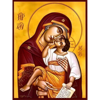 Εικόνα Ορθοδοξίας με περίγραμμα χρυσό σε ξύλο Φλαμουρίας με βάση Εικόνα ΠΑΝΑΓΙΑ ΜΕ ΧΡΙΣΤΟ, ΓΛΥΚΟΦΙΛΟΥΣΑ Χειροποίητη Ελληνορθόδοξη εικόνα του Ιησού Χριστού, Κρεμαστή πλάκα βυζαντινής τέχνης, χριστιανική τέχνη Διάσταση 15x11 cm (5,9x4,3 ίντσες) INTRAEK-337757864329 - Image 1