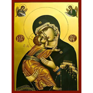 Εικόνα Ορθοδοξίας με περίγραμμα χρυσό σε ξύλο Φλαμουρίας με βάση Εικόνα ΠΑΝΑΓΙΑ ΜΕ ΧΡΙΣΤΟ, ΓΛΥΚΟΦΙΛΟΥΣΑ ΜΕ ΑΓΓΕΛΟΥΣ Χειροποίητη Ελληνορθόδοξη εικόνα του Ιησού Χριστού, Κρεμαστή πλάκα βυζαντινής τέχνης, χριστιανική τέχνη Διάσταση 15x11 cm (5,9x4,3 ίντσες) INTRAEK-337757864324