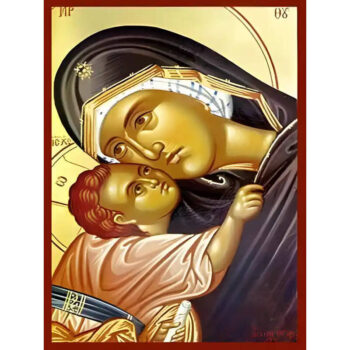 Εικόνα Ορθοδοξίας με περίγραμμα χρυσό σε ξύλο Φλαμουρίας με βάση Εικόνα ΠΑΝΑΓΙΑ ΜΕ ΧΡΙΣΤΟ, ΓΛΥΚΟΦΙΛΟΥΣΑ, ΠΡΟΤΟΜΗ Χειροποίητη Ελληνορθόδοξη εικόνα του Ιησού Χριστού, Κρεμαστή πλάκα βυζαντινής τέχνης, χριστιανική τέχνη Διάσταση 15x11 cm (5,9x4,3 ίντσες) INTRAEK-337757864298 - Image 1