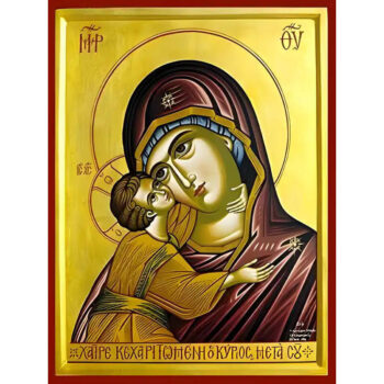 Εικόνα Ορθοδοξίας με περίγραμμα χρυσό σε ξύλο Φλαμουρίας με βάση Εικόνα ΠΑΝΑΓΙΑ ΜΕ ΧΡΙΣΤΟ, ΓΛΥΚΟΦΙΛΟΥΣΑ, ΠΡΟΤΟΜΗ Χειροποίητη Ελληνορθόδοξη εικόνα του Ιησού Χριστού, Κρεμαστή πλάκα βυζαντινής τέχνης, χριστιανική τέχνη Διάσταση 15x11 cm (5,9x4,3 ίντσες) INTRAEK-337757864297 - Image 1