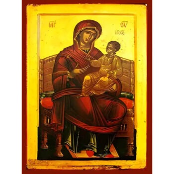 Εικόνα Ορθοδοξίας με περίγραμμα χρυσό σε ξύλο Φλαμουρίας με βάση Εικόνα ΠΑΝΑΓΙΑ ΜΕ ΧΡΙΣΤΟ, ΕΝΘΡΟΝΟΣ Χειροποίητη Ελληνορθόδοξη εικόνα του Ιησού Χριστού, Κρεμαστή πλάκα βυζαντινής τέχνης, χριστιανική τέχνη Διάσταση 15x11 cm (5,9x4,3 ίντσες) INTRAEK-337757864284 - Image 1