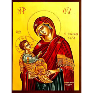 Εικόνα Ορθοδοξίας με περίγραμμα χρυσό σε ξύλο Φλαμουρίας  με  βάση Εικόνα ΠΑΝΑΓΙΑ ΜΕ ΧΡΙΣΤΟ, Η ΠΑΝΤΩΝ ΧΑΡΑ Χειροποίητη Ελληνορθόδοξη εικόνα του Ιησού Χριστού, Κρεμαστή πλάκα βυζαντινής τέχνης, χριστιανική τέχνη Διάσταση 15x11 cm (5,9x4,3 ίντσες)  INTRAEK-337757864268