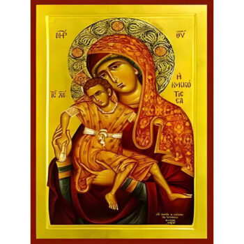 Εικόνα Ορθοδοξίας με περίγραμμα χρυσό σε ξύλο Φλαμουρίας με βάση Εικόνα ΠΑΝΑΓΙΑ ΜΕ ΧΡΙΣΤΟ, ΚΥΚΚΩΤΙΣΣΑ ΚΥΠΡΟΥ Χειροποίητη Ελληνορθόδοξη εικόνα του Ιησού Χριστού, Κρεμαστή πλάκα βυζαντινής τέχνης, χριστιανική τέχνη Διάσταση 15x11 cm (5,9x4,3 ίντσες) INTRAEK-337757864261 - Image 1