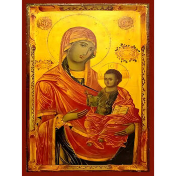 Εικόνα Ορθοδοξίας με περίγραμμα χρυσό σε ξύλο Φλαμουρίας με βάση Εικόνα ΠΑΝΑΓΙΑ ΜΕ ΧΡΙΣΤΟ, ΟΔΗΓΗΤΡΙΑ, ΕΛΕΟΥΣΑ Χειροποίητη Ελληνορθόδοξη εικόνα του Ιησού Χριστού, Κρεμαστή πλάκα βυζαντινής τέχνης, χριστιανική τέχνη Διάσταση 15x11 cm (5,9x4,3 ίντσες) INTRAEK-337757864239 - Image 1