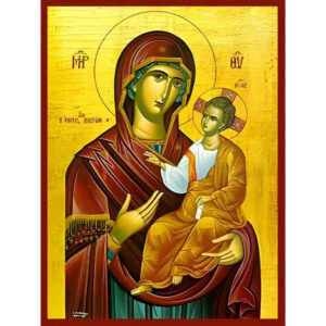 Εικόνα Ορθοδοξίας με περίγραμμα χρυσό σε ξύλο Φλαμουρίας με βάση Εικόνα ΠΑΝΑΓΙΑ ΜΕ ΧΡΙΣΤΟ, ΟΔΗΓΗΤΡΙΑ, Η ΕΛΠΙΣ ΤΩΝ ΠΙΣΤΩΝ Χειροποίητη Ελληνορθόδοξη εικόνα του Ιησού Χριστού, Κρεμαστή πλάκα βυζαντινής τέχνης, χριστιανική τέχνη Διάσταση 15x11 cm (5,9x4,3 ίντσες) INTRAEK-337757864238