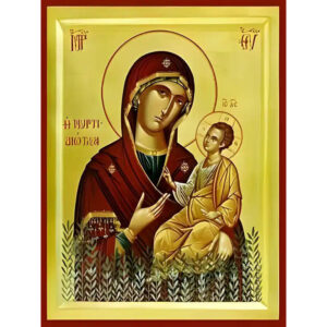 Εικόνα Ορθοδοξίας με περίγραμμα χρυσό σε ξύλο Φλαμουρίας με βάση Εικόνα ΠΑΝΑΓΙΑ ΜΕ ΧΡΙΣΤΟ, ΟΔΗΓΗΤΡΙΑ, Η ΜΥΡΤΙΔΙΩΤΙΣΣΑ Χειροποίητη Ελληνορθόδοξη εικόνα του Ιησού Χριστού, Κρεμαστή πλάκα βυζαντινής τέχνης, χριστιανική τέχνη Διάσταση 15x11 cm (5,9x4,3 ίντσες) INTRAEK-337757864237