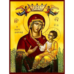 Εικόνα Ορθοδοξίας με περίγραμμα χρυσό σε ξύλο Φλαμουρίας με βάση Εικόνα ΠΑΝΑΓΙΑ ΜΕ ΧΡΙΣΤΟ, ΟΔΗΓΗΤΡΙΑ, Η ΜΥΡΤΙΔΙΩΤΙΣΣΑ Χειροποίητη Ελληνορθόδοξη εικόνα του Ιησού Χριστού, Κρεμαστή πλάκα βυζαντινής τέχνης, χριστιανική τέχνη Διάσταση 15x11 cm (5,9x4,3 ίντσες) INTRAEK-337757864236