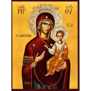 Εικόνα Ορθοδοξίας με περίγραμμα χρυσό σε ξύλο Φλαμουρίας με βάση Εικόνα ΠΑΝΑΓΙΑ ΜΕ ΧΡΙΣΤΟ, ΟΔΗΓΗΤΡΙΑ, ΜΕ ΣΤΕΜΜΑ Χειροποίητη Ελληνορθόδοξη εικόνα του Ιησού Χριστού, Κρεμαστή πλάκα βυζαντινής τέχνης, χριστιανική τέχνη Διάσταση 15x11 cm (5,9x4,3 ίντσες) INTRAEK-337757864231