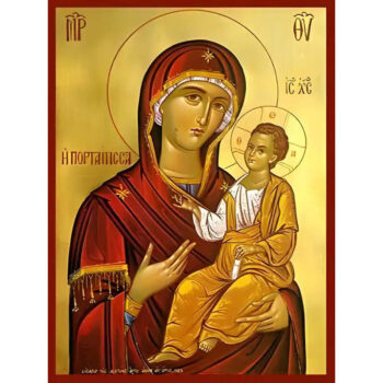 Εικόνα Ορθοδοξίας με περίγραμμα χρυσό σε ξύλο Φλαμουρίας  με  βάση Εικόνα ΠΑΝΑΓΙΑ ΜΕ ΧΡΙΣΤΟ, ΟΔΗΓΗΤΡΙΑ, ΠΟΡΤΑΪΤΙΣΣΑ ΤΩΝ ΙΒΗΡΩΝ Χειροποίητη Ελληνορθόδοξη εικόνα του Ιησού Χριστού, Κρεμαστή πλάκα βυζαντινής τέχνης, χριστιανική τέχνη Διάσταση 15x11 cm (5,9x4,3 ίντσες)  INTRAEK-337757864223 - Image 1