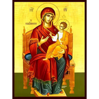 Εικόνα Ορθοδοξίας με περίγραμμα χρυσό σε ξύλο Φλαμουρίας με βάση Εικόνα ΠΑΝΑΓΙΑ ΜΕ ΧΡΙΣΤΟ, ΠΑΝΤΑΝΑΣΣΑ, ΕΝΘΡΟΝΟΣ Χειροποίητη Ελληνορθόδοξη εικόνα του Ιησού Χριστού, Κρεμαστή πλάκα βυζαντινής τέχνης, χριστιανική τέχνη Διάσταση 15x11 cm (5,9x4,3 ίντσες) INTRAEK-337757864212 - Image 1