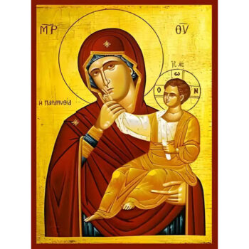 Εικόνα Ορθοδοξίας με περίγραμμα χρυσό σε ξύλο Φλαμουρίας με βάση Εικόνα ΠΑΝΑΓΙΑ ΜΕ ΧΡΙΣΤΟ, ΠΑΡΑΜΥΘΙΑ Χειροποίητη Ελληνορθόδοξη εικόνα του Ιησού Χριστού, Κρεμαστή πλάκα βυζαντινής τέχνης, χριστιανική τέχνη Διάσταση 15x11 cm (5,9x4,3 ίντσες) INTRAEK-337757864209 - Image 1