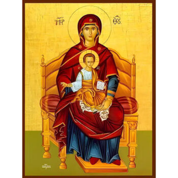 Εικόνα Ορθοδοξίας με περίγραμμα χρυσό σε ξύλο Φλαμουρίας με βάση Εικόνα ΠΑΝΑΓΙΑ ΜΕ ΧΡΙΣΤΟ, ΠΛΑΤΥΤΕΡΑ ΕΝΘΡΟΝΟΣ Χειροποίητη Ελληνορθόδοξη εικόνα του Ιησού Χριστού, Κρεμαστή πλάκα βυζαντινής τέχνης, χριστιανική τέχνη Διάσταση 15x11 cm (5,9x4,3 ίντσες) INTRAEK-337757864207 - Image 1