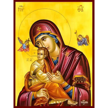 Εικόνα Ορθοδοξίας με περίγραμμα χρυσό σε ξύλο Φλαμουρίας με βάση Εικόνα ΠΑΝΑΓΙΑ ΜΕ ΧΡΙΣΤΟ, ΤΟΥ ΠΑΘΟΥΣ, ΜΕ ΑΓΓΕΛΟΥΣ Χειροποίητη Ελληνορθόδοξη εικόνα του Ιησού Χριστού, Κρεμαστή πλάκα βυζαντινής τέχνης, χριστιανική τέχνη Διάσταση 15x11 cm (5,9x4,3 ίντσες) INTRAEK-337757864194 - Image 1