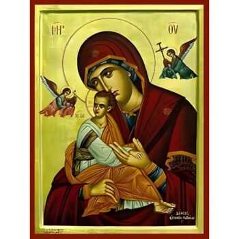 Εικόνα Ορθοδοξίας με περίγραμμα χρυσό σε ξύλο Φλαμουρίας με βάση Εικόνα ΠΑΝΑΓΙΑ ΜΕ ΧΡΙΣΤΟ, ΤΟΥ ΠΑΘΟΥΣ, ΜΕ ΑΓΓΕΛΟΥΣ Χειροποίητη Ελληνορθόδοξη εικόνα του Ιησού Χριστού, Κρεμαστή πλάκα βυζαντινής τέχνης, χριστιανική τέχνη Διάσταση 15x11 cm (5,9x4,3 ίντσες) INTRAEK-337757864193 - Image 1