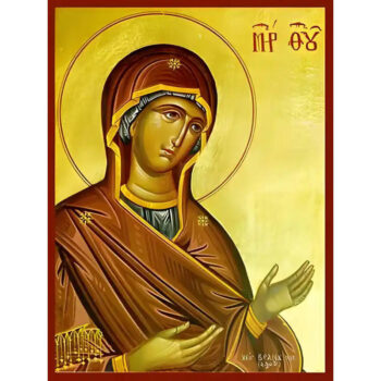 Εικόνα Ορθοδοξίας με περίγραμμα χρυσό σε ξύλο Φλαμουρίας με βάση Εικόνα ΠΑΝΑΓΙΑ, ΔΕΟΜΕΝΗ Χειροποίητη Ελληνορθόδοξη εικόνα του Ιησού Χριστού, Κρεμαστή πλάκα βυζαντινής τέχνης, χριστιανική τέχνη Διάσταση 15x11 cm (5,9x4,3 ίντσες) INTRAEK-337757864184 - Image 1