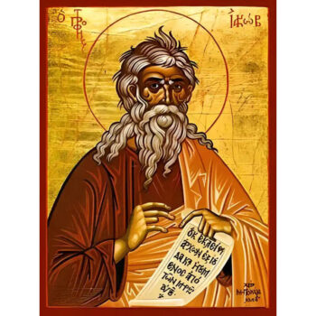 Εικόνα Ορθοδοξίας με περίγραμμα χρυσό σε ξύλο Φλαμουρίας με βάση Εικόνα ΠΡΟΦΗΤΗΣ ΙΑΚΩΒ, Ο ΠΑΤΡΙΑΡΧΗΣ Χειροποίητη Ελληνορθόδοξη εικόνα του Ιησού Χριστού, Κρεμαστή πλάκα βυζαντινής τέχνης, χριστιανική τέχνη Διάσταση 15x11 cm (5,9x4,3 ίντσες) INTRAEK-337757864145 - Image 1