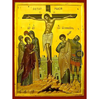 Εικόνα Ορθοδοξίας με περίγραμμα χρυσό σε ξύλο Φλαμουρίας με βάση Εικόνα ΣΤΑΥΡΩΣΙΣ ΧΡΙΣΤΟΥ Χειροποίητη Ελληνορθόδοξη εικόνα του Ιησού Χριστού, Κρεμαστή πλάκα βυζαντινής τέχνης, χριστιανική τέχνη Διάσταση 15x11 cm (5,9x4,3 ίντσες) INTRAEK-337757864131 - Image 1