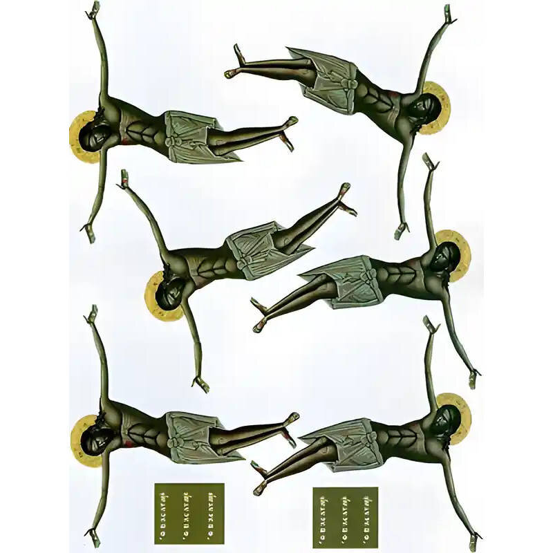 Εικόνα Ορθοδοξίας με περίγραμμα χρυσό σε ξύλο Φλαμουρίας  με  βάση Εικόνα ΣΩΜΑΤΑ ΕΣΤΑΥΡΩΜΕΝΟΥ (ΑΠΟ ΤΗΝ ΣΤΑΥΡΩΣΗ ΜΕΓΕΘΟΥΣ 20Χ26ΕΚ.) ΥΨΟΣ ΣΩΜΑΤΩΝ : 12ΕΚ. ΕΚΤΑΣΙΣ ΧΕΙΡΩΝ 11.5ΕΚ. Χειροποίητη Ελληνορθόδοξη εικόνα του Ιησού Χριστού, Κρεμαστή πλάκα βυζαντινής τέχνης, χριστιανική τέχνη Διάσταση 15x11 cm (5,9x4,3 ίντσες)  INTRAEK-337757864108