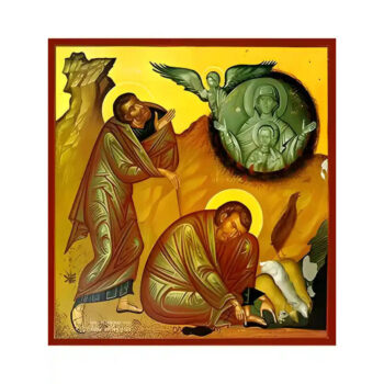 Εικόνα Ορθοδοξίας με περίγραμμα χρυσό σε ξύλο Φλαμουρίας με βάση Εικόνα ΦΛΕΓΟΜΕΝΗ ΒΑΤΟΣ ΚΑΙ ΠΡΟΦΗΤΗΣ ΜΩΫΣΗΣ Χειροποίητη Ελληνορθόδοξη εικόνα του Ιησού Χριστού, Κρεμαστή πλάκα βυζαντινής τέχνης, χριστιανική τέχνη Διάσταση 15x11 cm (5,9x4,3 ίντσες) INTRAEK-337757864094 - Image 1