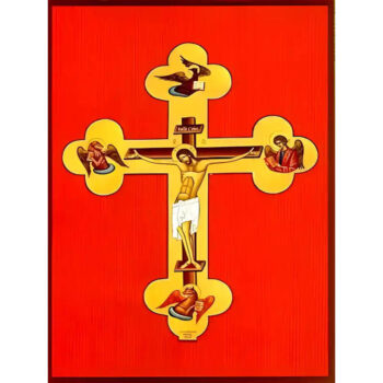 Εικόνα Ορθοδοξίας με περίγραμμα χρυσό σε ξύλο Φλαμουρίας  με  βάση Εικόνα ΧΡΙΣΤΟΣ ΕΣΤΑΥΡΩΜΕΝΟΣ Χειροποίητη Ελληνορθόδοξη εικόνα του Ιησού Χριστού, Κρεμαστή πλάκα βυζαντινής τέχνης, χριστιανική τέχνη Διάσταση 15x11 cm (5,9x4,3 ίντσες)  INTRAEK-337757864087 - Image 1